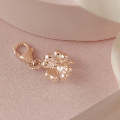 Four Leaf Clover Silver Charm