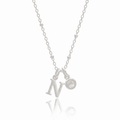 Initial & October Birthstone Necklace | Personalised Rose Quartz Gift