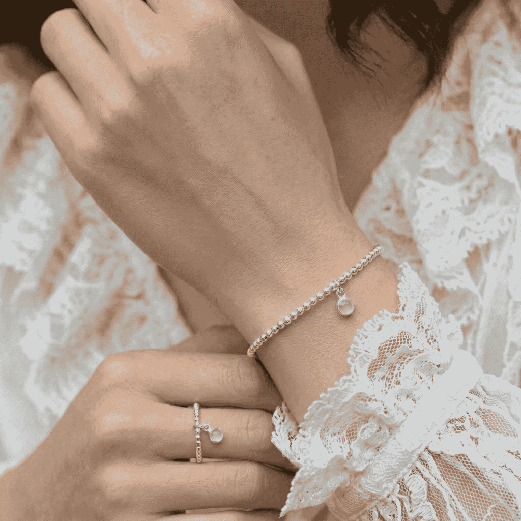 Rose Quartz Jewellery Set | Gemstone Bracelet and Ring