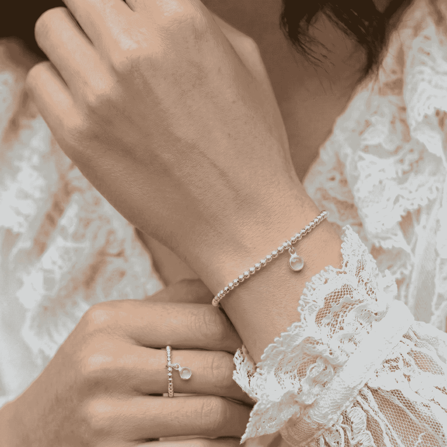 Rose Quartz Jewellery Set | Gemstone Bracelet and Ring