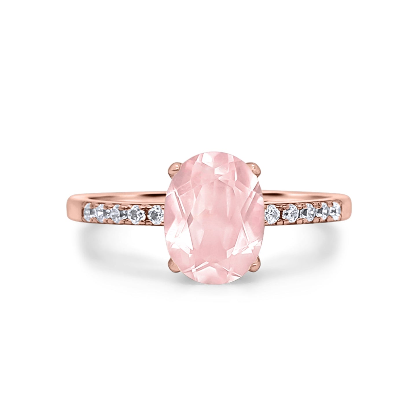 Rose Quartz Ring in Rose Gold Vermeil - SJR London Timepiece
