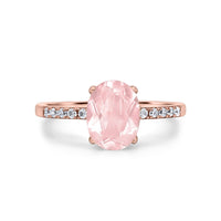 Rose Quartz Ring in Rose Gold Vermeil - SJR London Timepiece