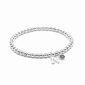 Initial & September Birthstone Bracelet | Personalised Stretch Bead Bracelet