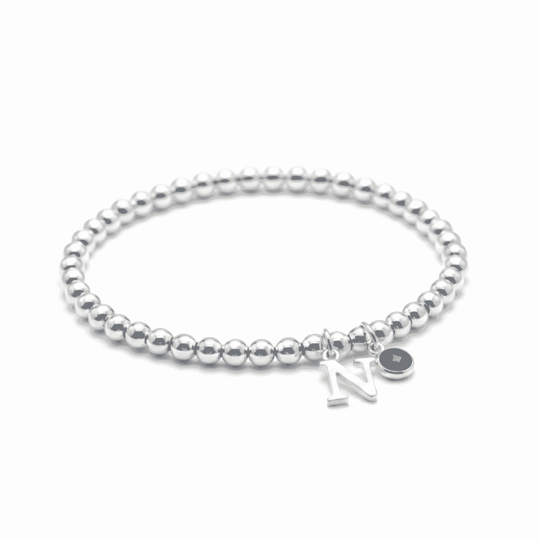 Initial & September Birthstone Bracelet | Personalised Stretch Bead Bracelet
