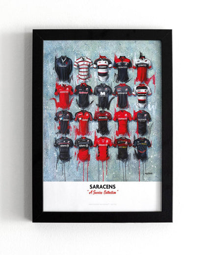 Saracens FC Shirts - A2 Signed Limited Edition Prints