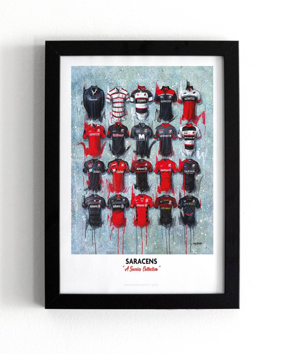 Saracens FC Shirts - A2 Signed Limited Edition Prints