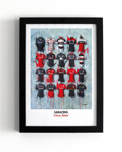 Saracens FC Shirts - A2 Signed Limited Edition Prints