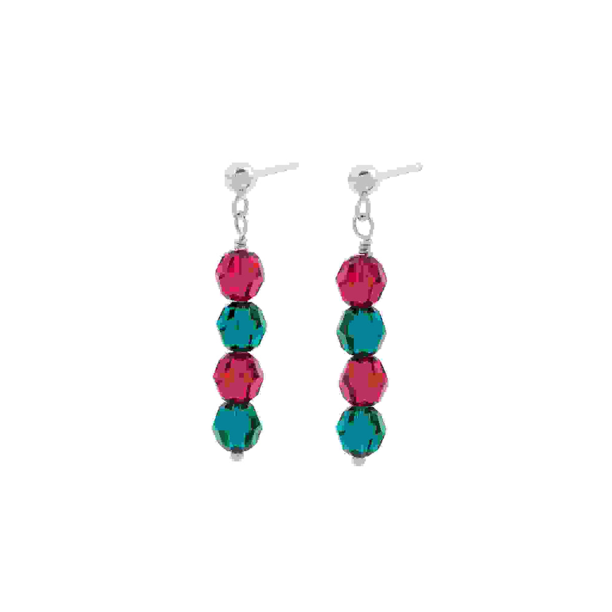 Scarlet and Emerald Crystal Earrings