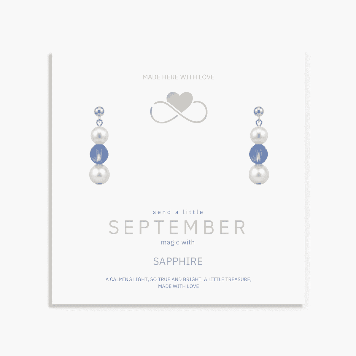 Sapphire & Pearl September Birthstone Earrings