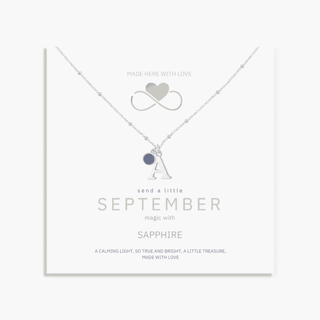 Initial & September Birthstone Necklace | Personalised Sapphire Gift