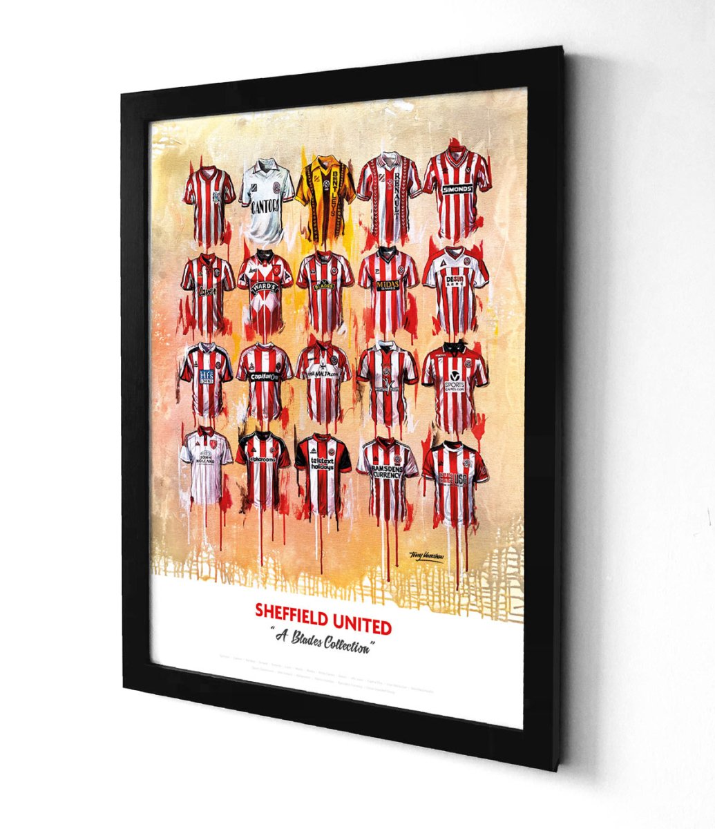 Sheffield United FC Shirts - A2 Signed Limited Edition Prints