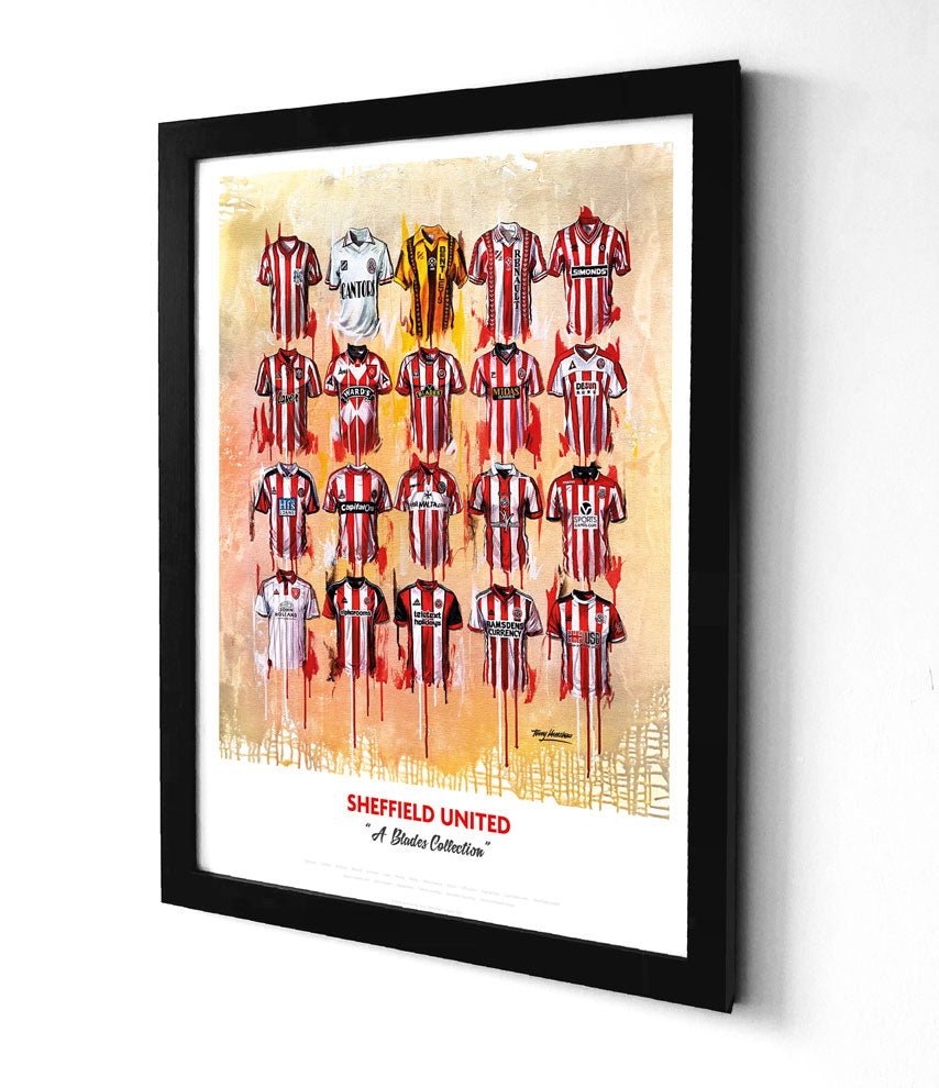 Sheffield United A3 Framed Print – Iconic Blades Shirt Wall Art