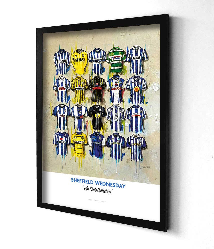 Sheffield Wednesday FC Shirts - A2 Signed Limited Edition Prints
