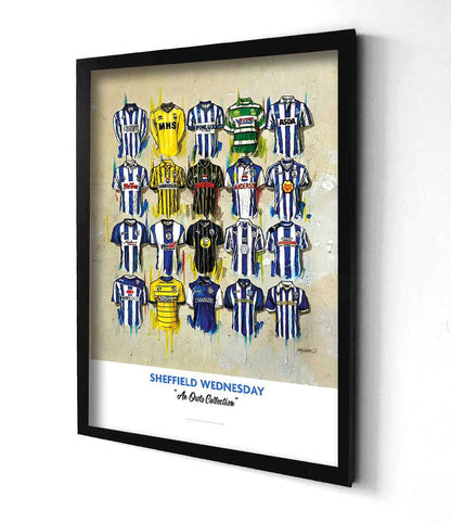 Sheffield Wednesday FC Shirts - A2 Signed Limited Edition Prints