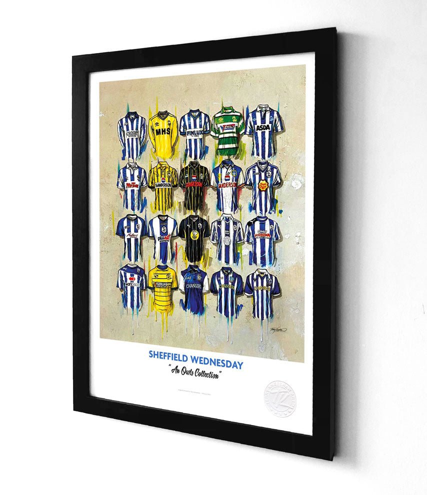 Sheffield Wednesday football shirt A3 framed print