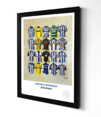 Sheffield Wednesday football shirt A3 framed print