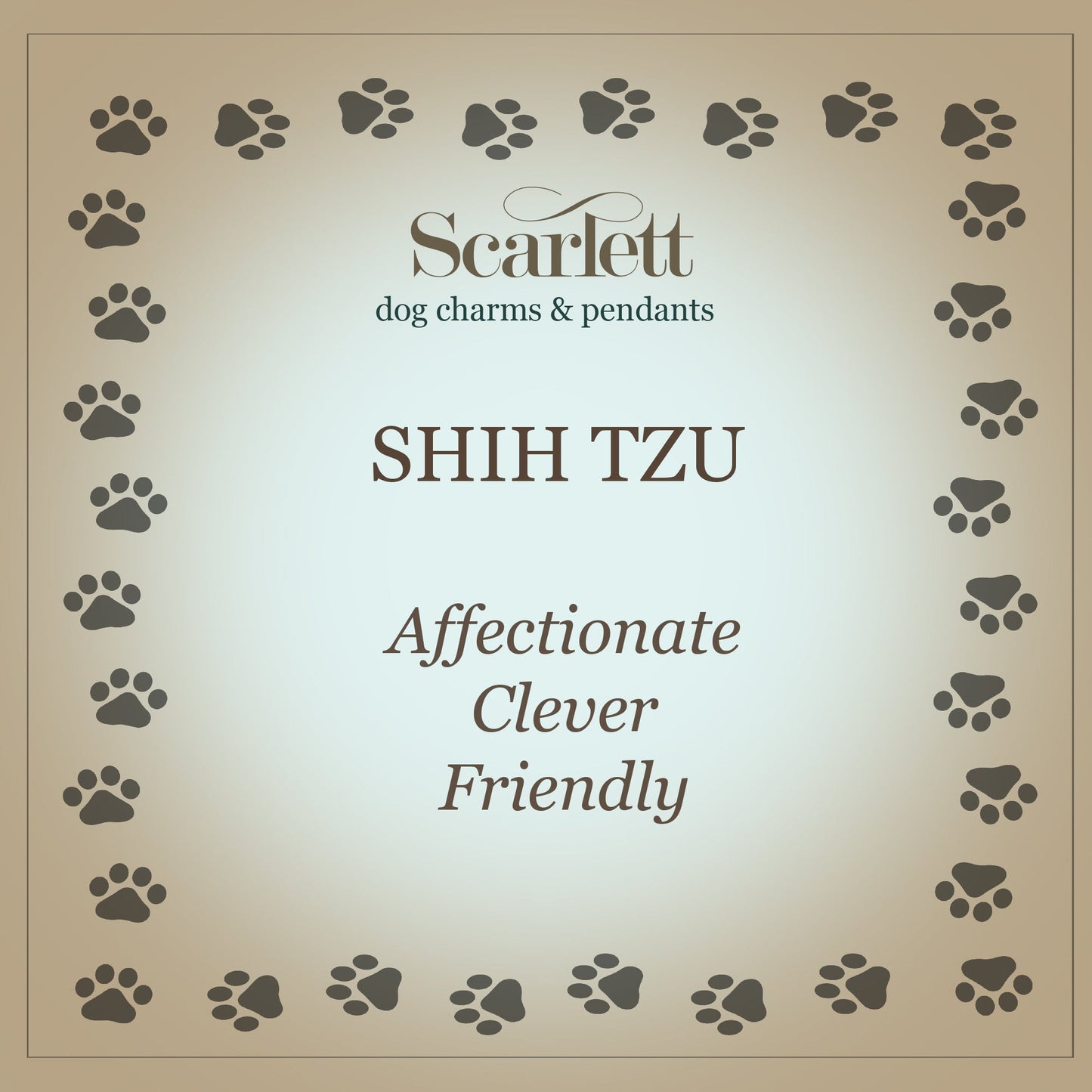 Shih Tzu Silver Dog Charm