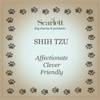 Shih Tzu Silver Dog Charm