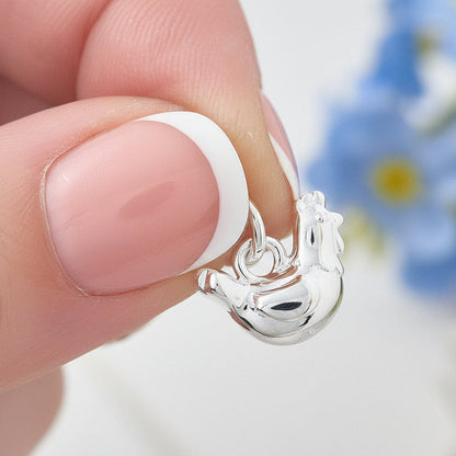 Chicken Silver Charm