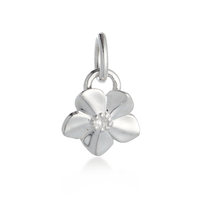 Forget-Me-Not Flower Personalised Silver Charm