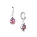 Purple Flower Huggie Earrings