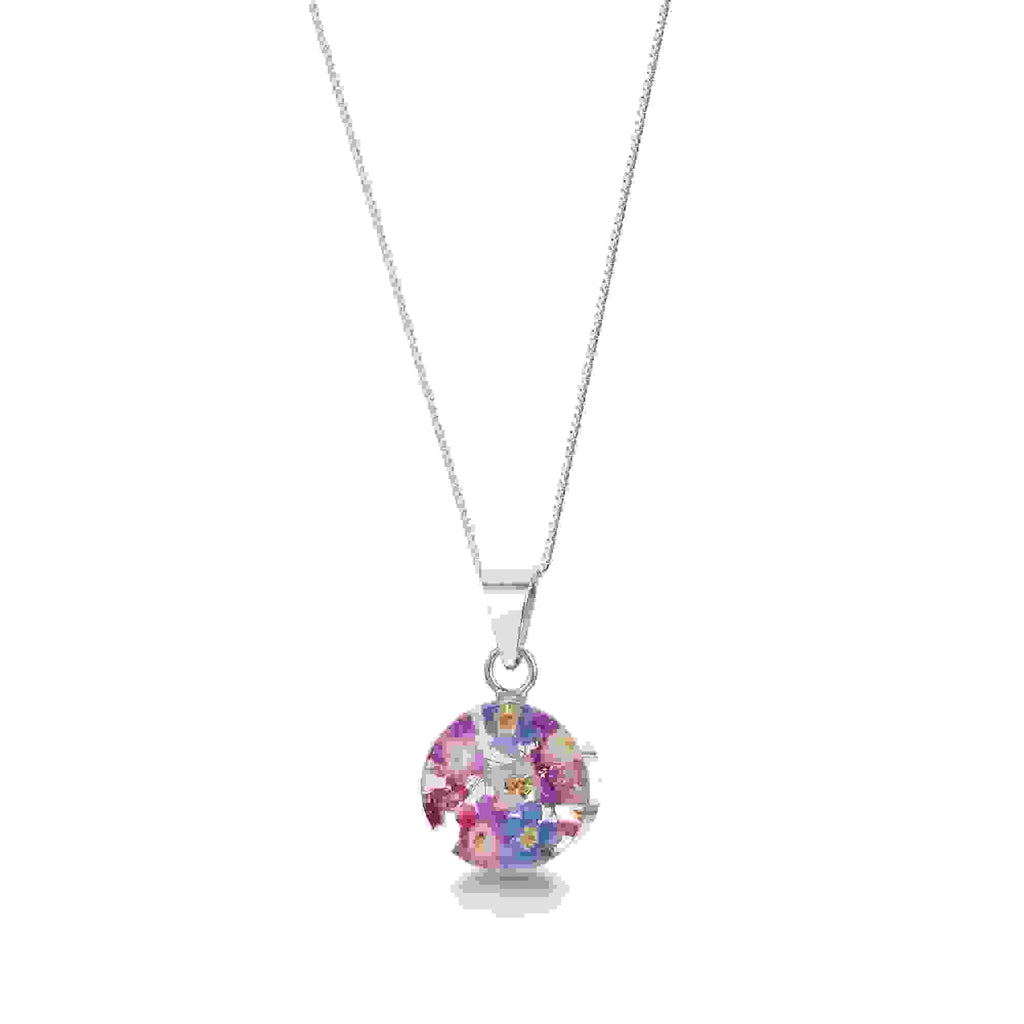 Purple Haze Round Pendant Necklace