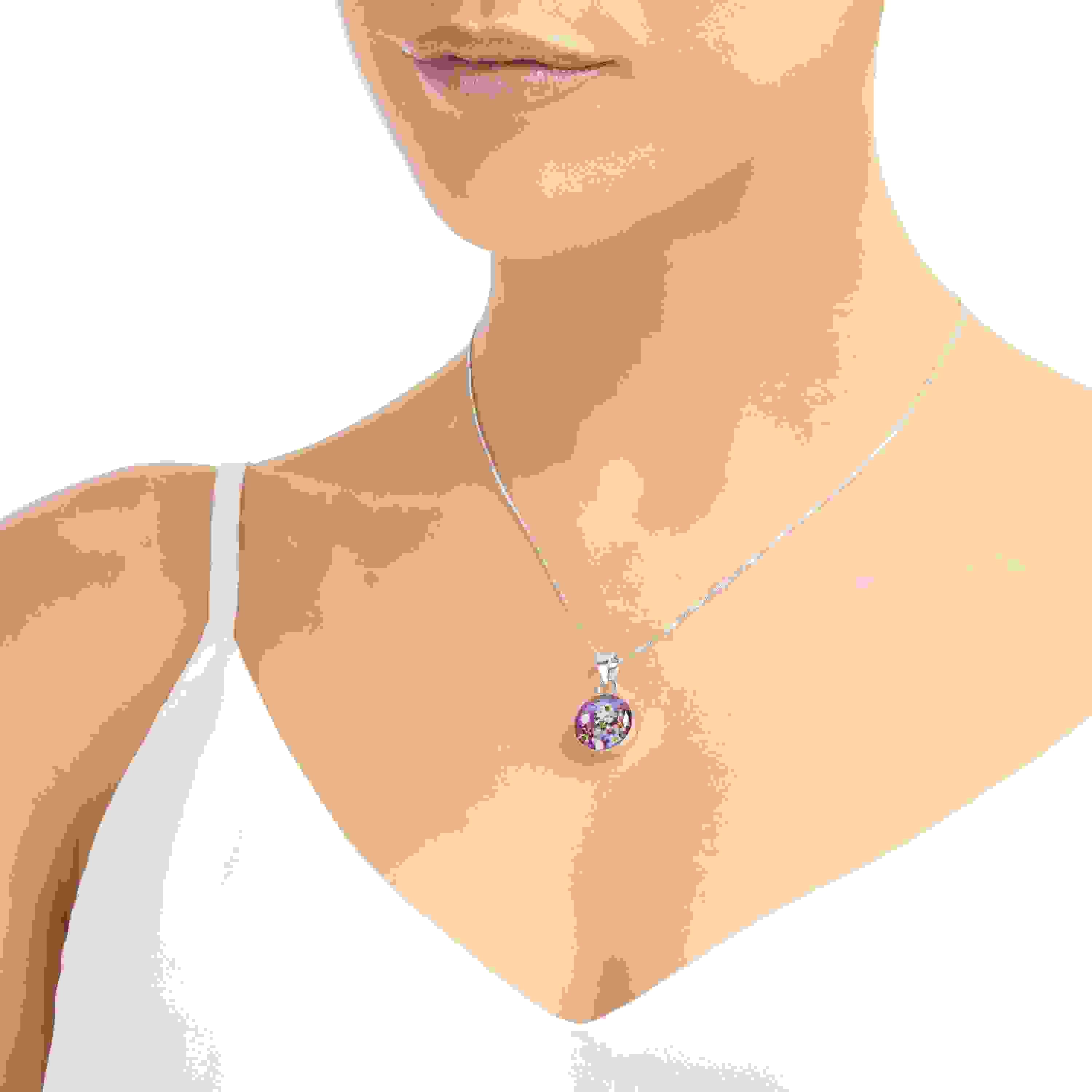 Purple Haze Round Pendant Necklace
