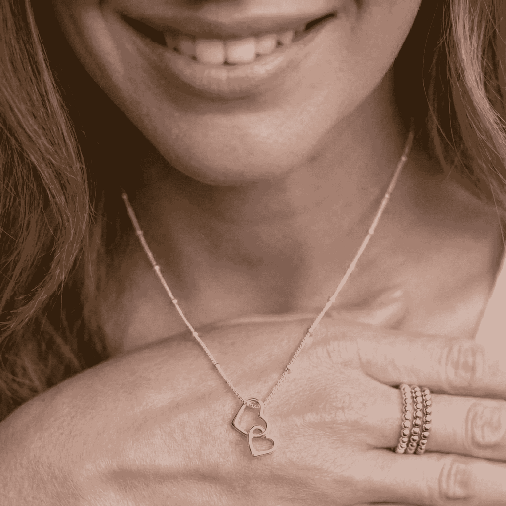 Silver Heart Interlocking Necklace