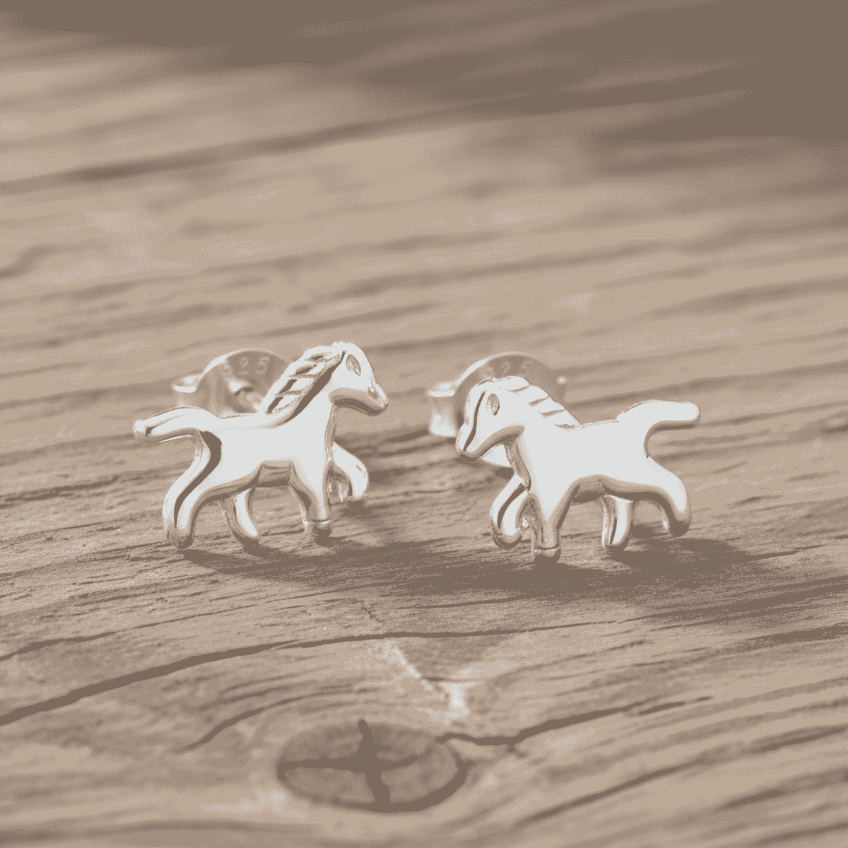Sterling Silver Horse Stud Earrings