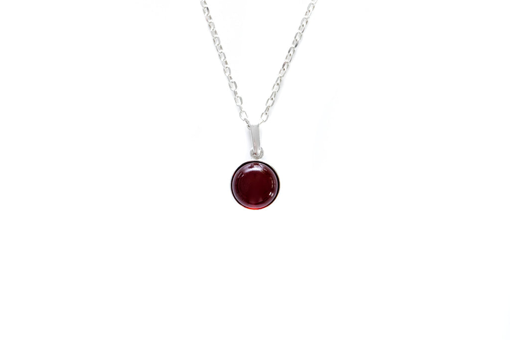 ESSENTIALS Mini pendentif cerise en ambre