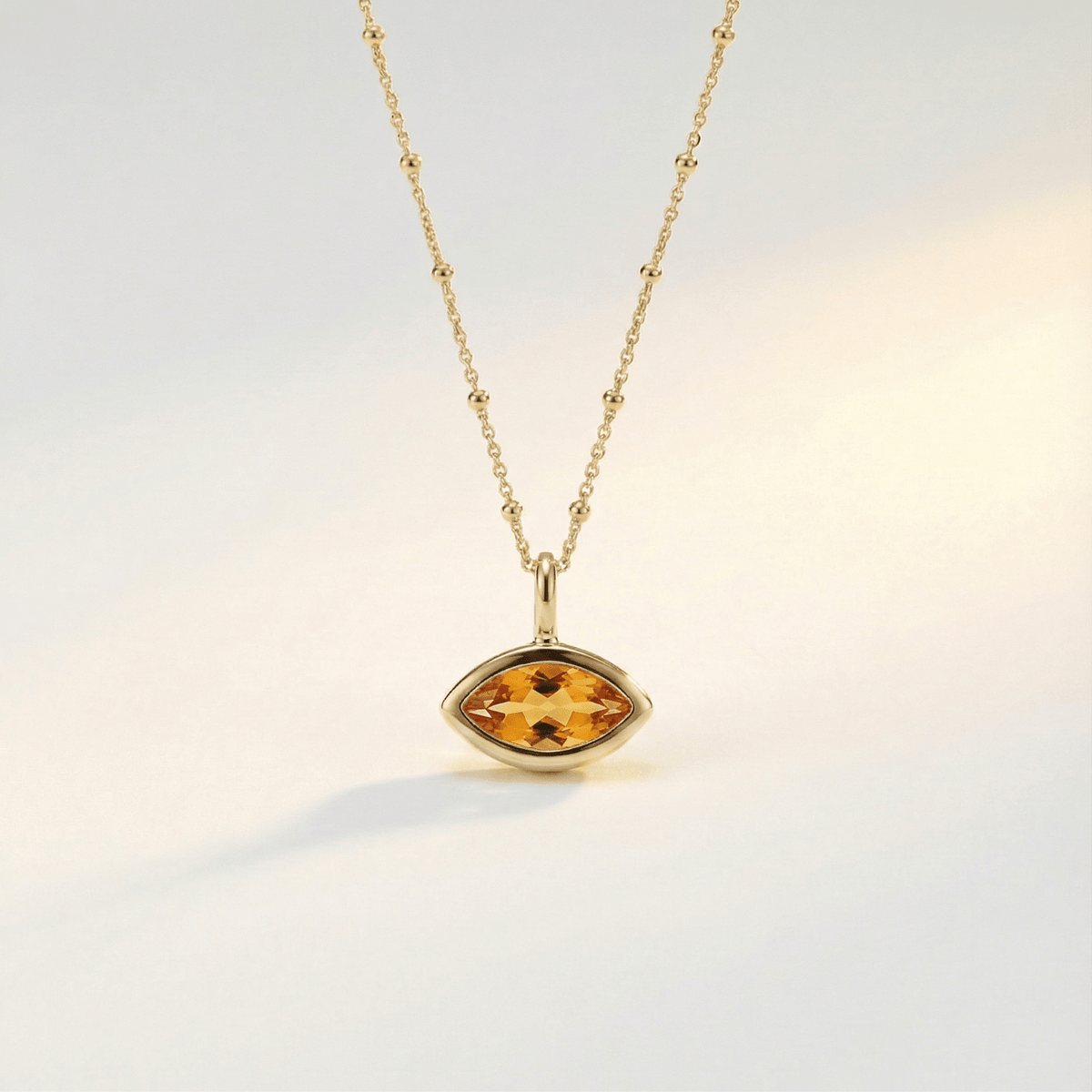 Siren’s Teardrop Citrine Necklace - Gold or Silver