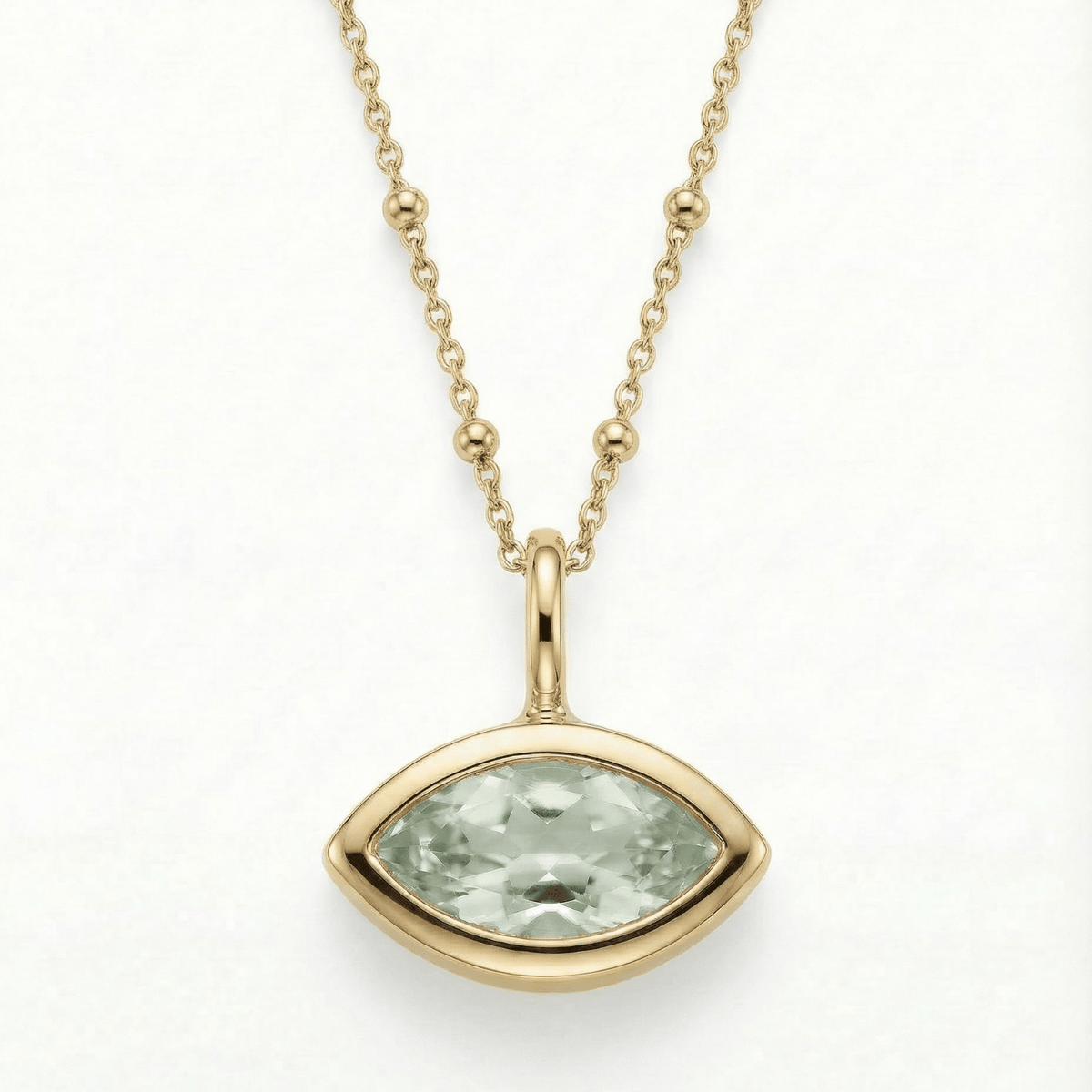 Siren’s Teardrop Green Quartz Necklace - Gold or Silver