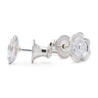 Rose Flower Silver Stud Earrings