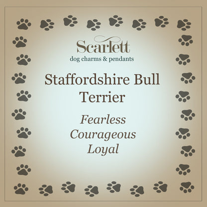 Staffordshire Bull Terrier Silver Dog Charm Bracelet