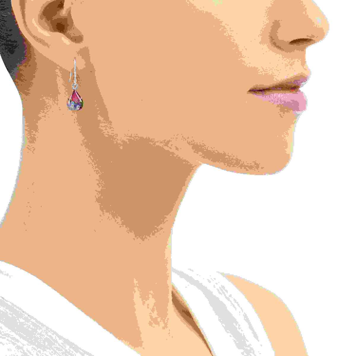 Mixed Flower Teardrop Dangle Drop Earrings