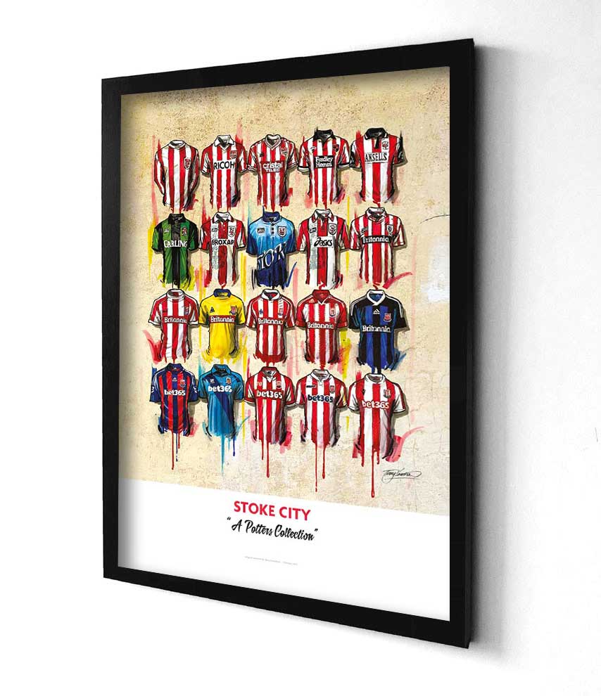 Stoke City FC Shirts - A2 Signed Limited Edition Prints