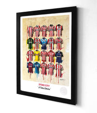 Stoke City football shirt A3 framed print