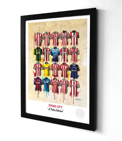 Stoke City football shirt A3 framed print