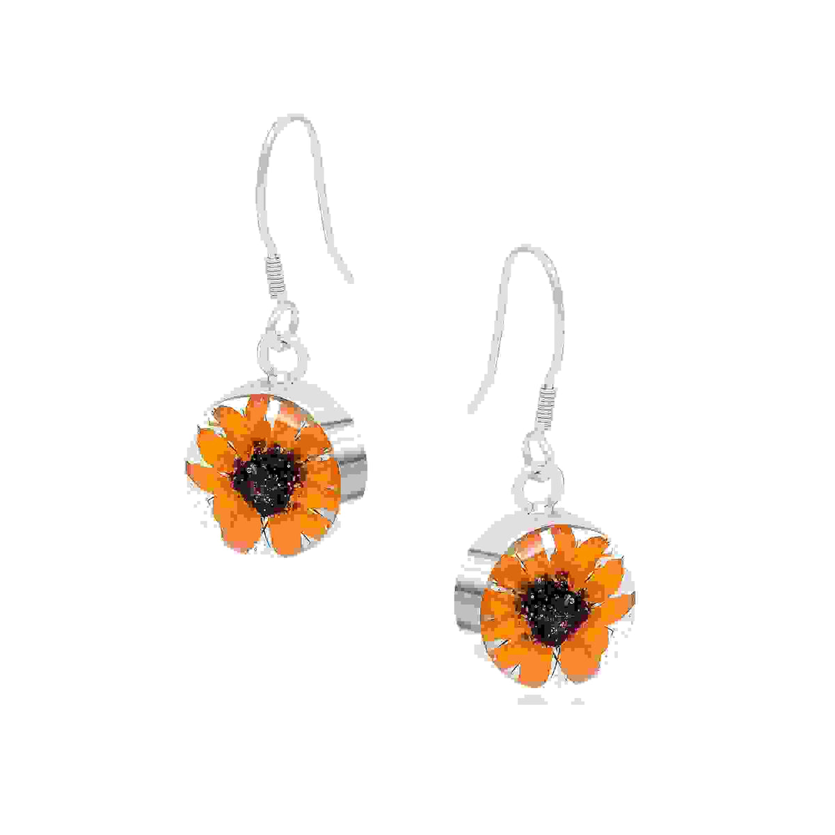 Sunflower Round Drop Earrings