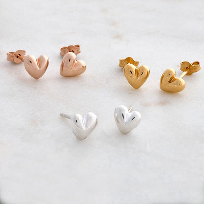 Sweetheart Silver Stud Earrings