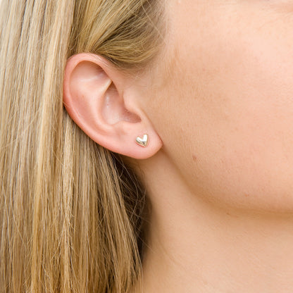 Sweetheart Silver Stud Earrings
