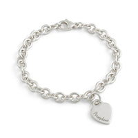 Tiny Heart Tag Personalised Silver Charm Bracelet