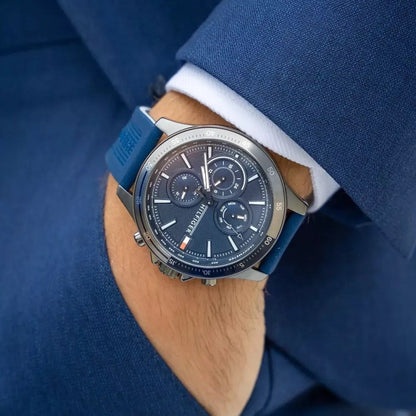 Tommy Hilfiger 1791721 Bank Men's Blue Silicone Watch - SJR London Timepiece