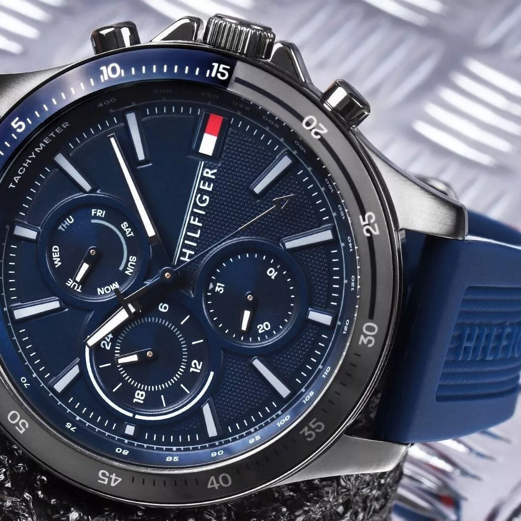 Tommy Hilfiger 1791721 Bank Men's Blue Silicone Watch - SJR London Timepiece