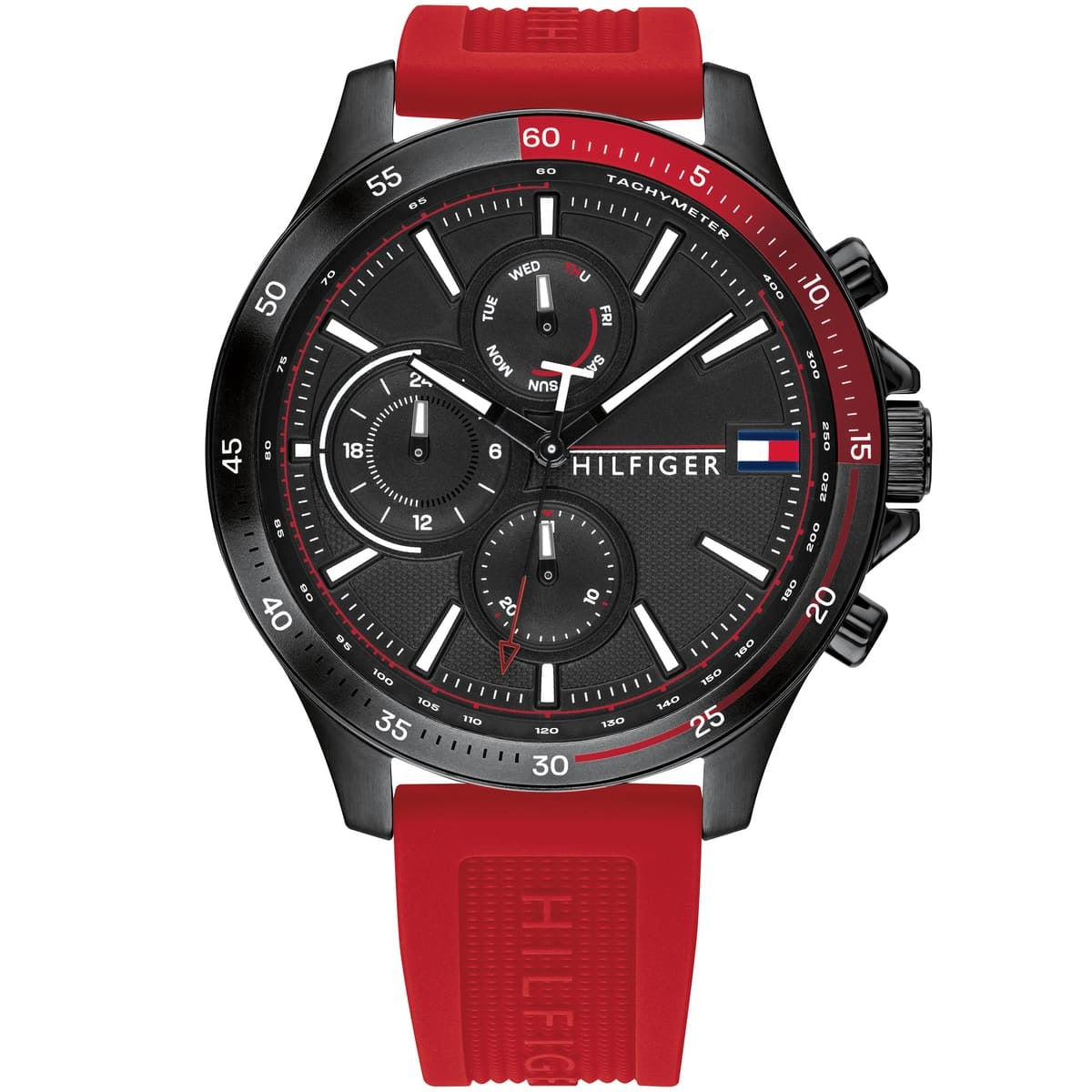 Tommy Hilfiger 1791722 Bank Men's Red Silicone Watch - SJR London Timepiece