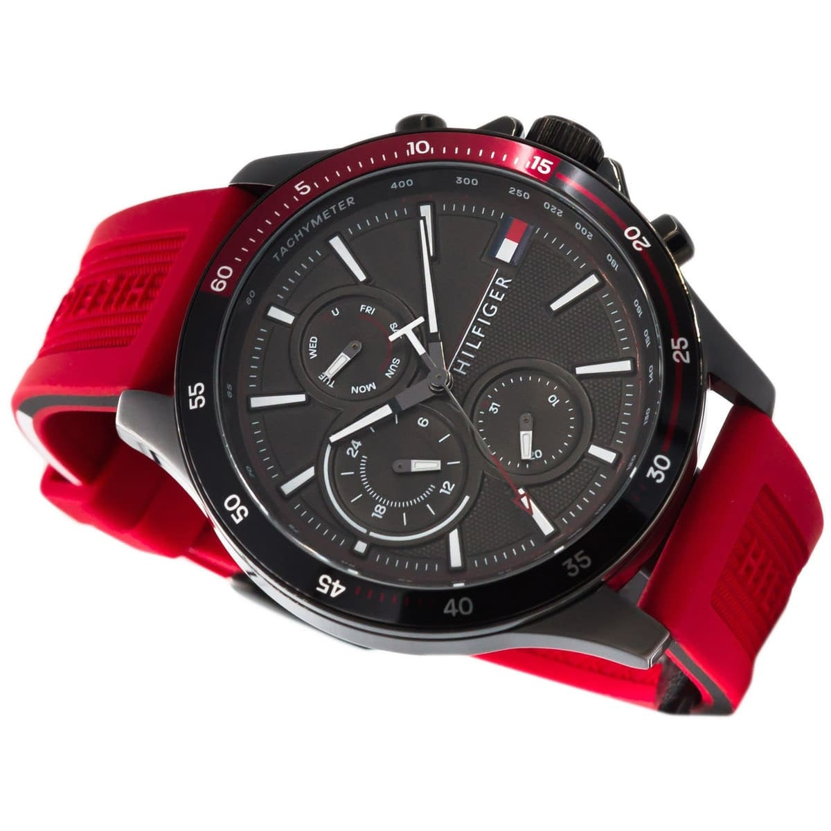 Tommy Hilfiger 1791722 Bank Men's Red Silicone Watch - SJR London Timepiece