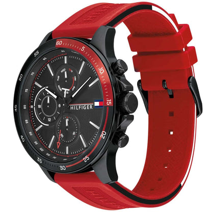 Tommy Hilfiger 1791722 Bank Men's Red Silicone Watch - SJR London Timepiece