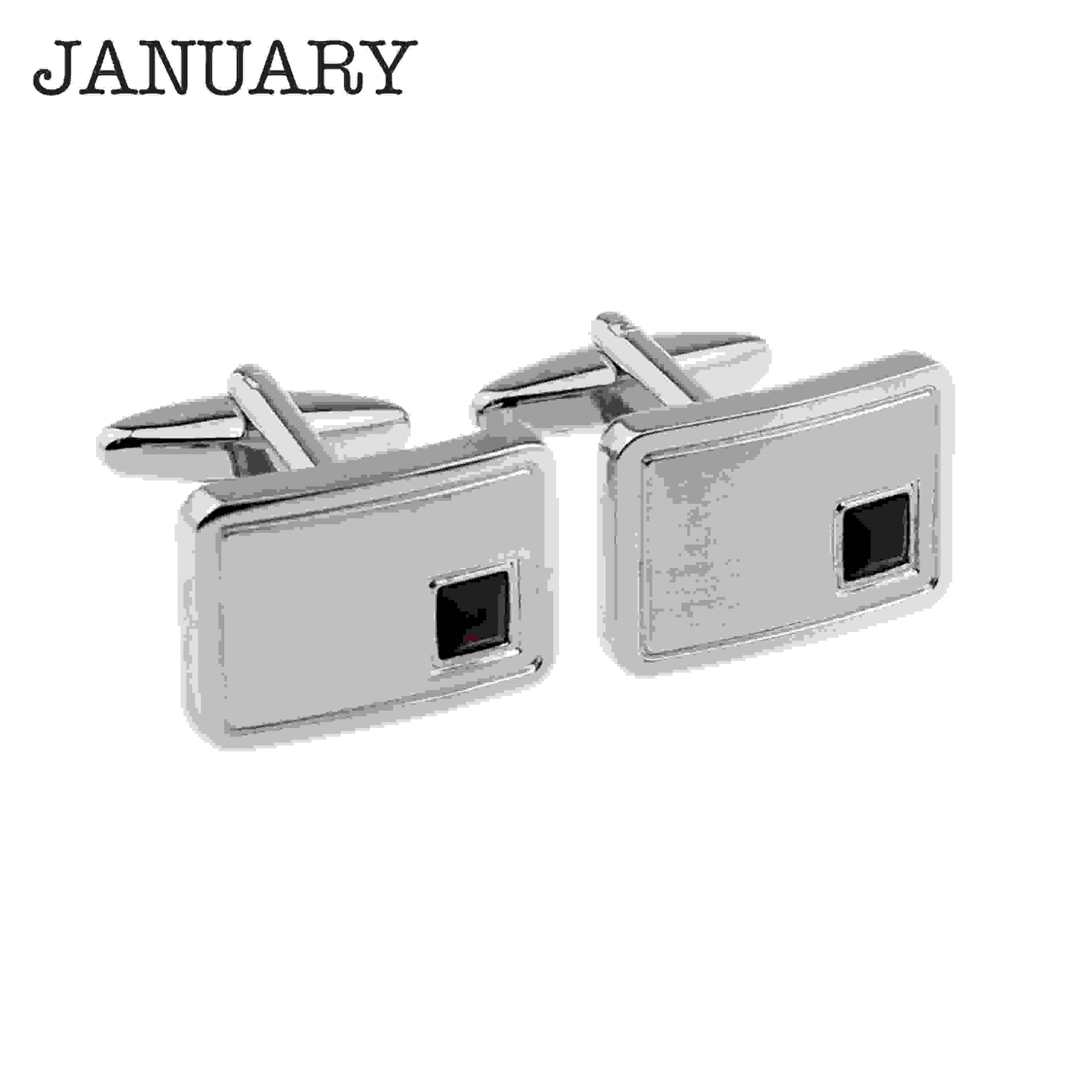 Personalised Rhodium Plated Birthstone Crystal Cufflink Set