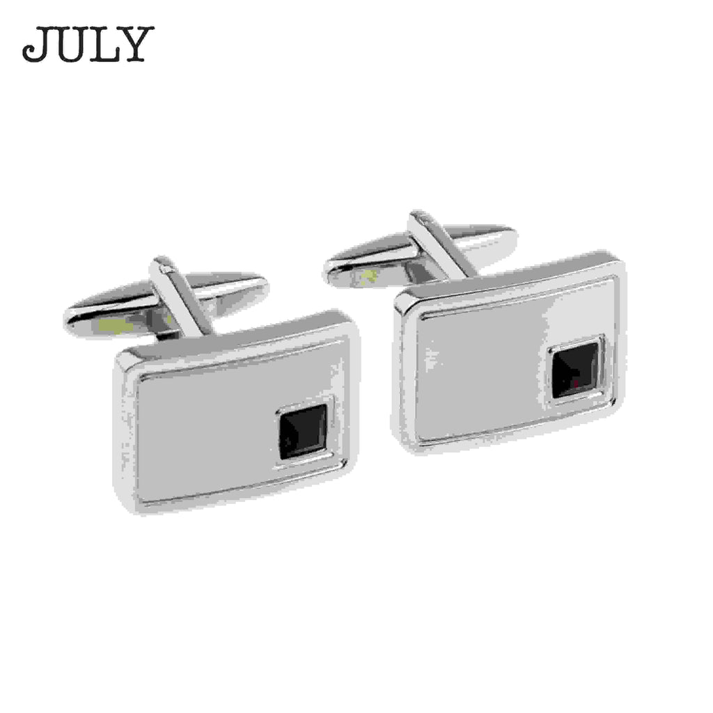 Personalised Rhodium Plated Birthstone Crystal Cufflink Set