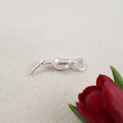 Tulip Flower Silver Charm